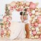 Dusty Pink Blush Balloon Arch Kit, Retro Pink Nude Matte White Metallic Gold Balloons and Gold Confetti Balloons for Boho Engagement Wedding Bridal Shower Birthday Baby Shower Decorations